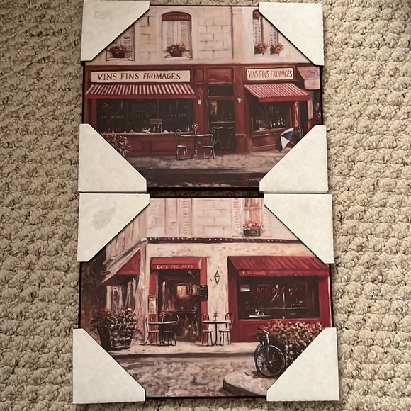 2 8x10 French bistro restaurant scenes wall decor art Brand New - Picture 2 of 16
